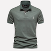 Luxe Cotton Polo för män med hjortbrodyr