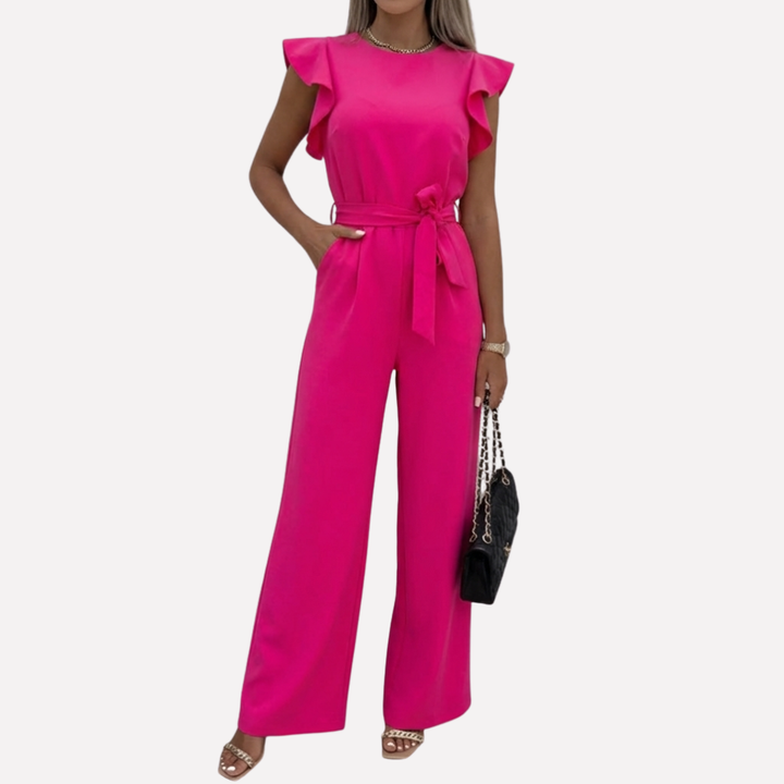 Elegant Jumpsuit med Fladdrande Ärmar