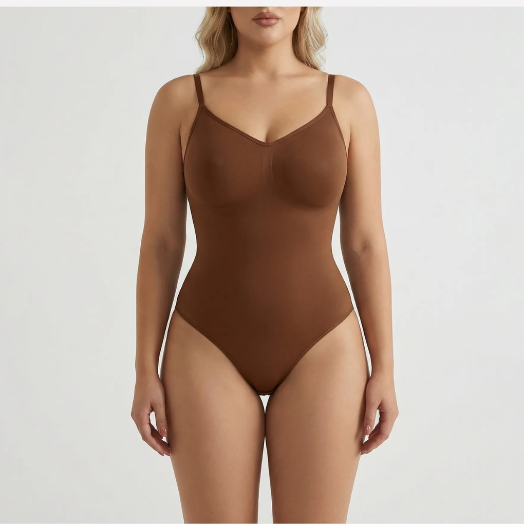 Sömlös Formpassande Spaghetti Strap Bodysuit