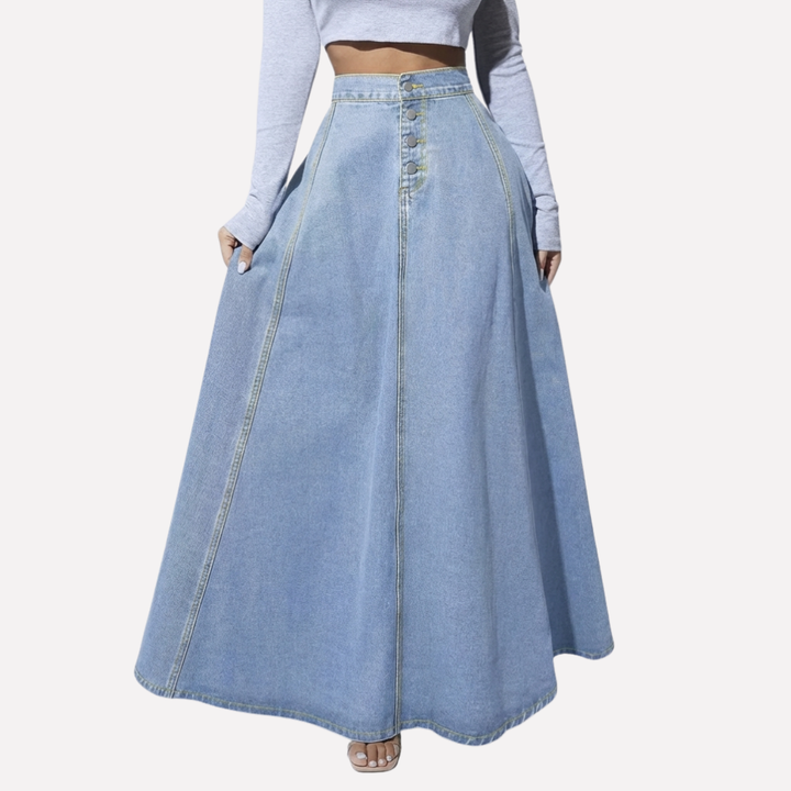 Kvinnors Denim A-Linje Kjol