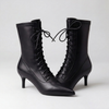 Spetsig Tå Snörning Mid-Calf Boot