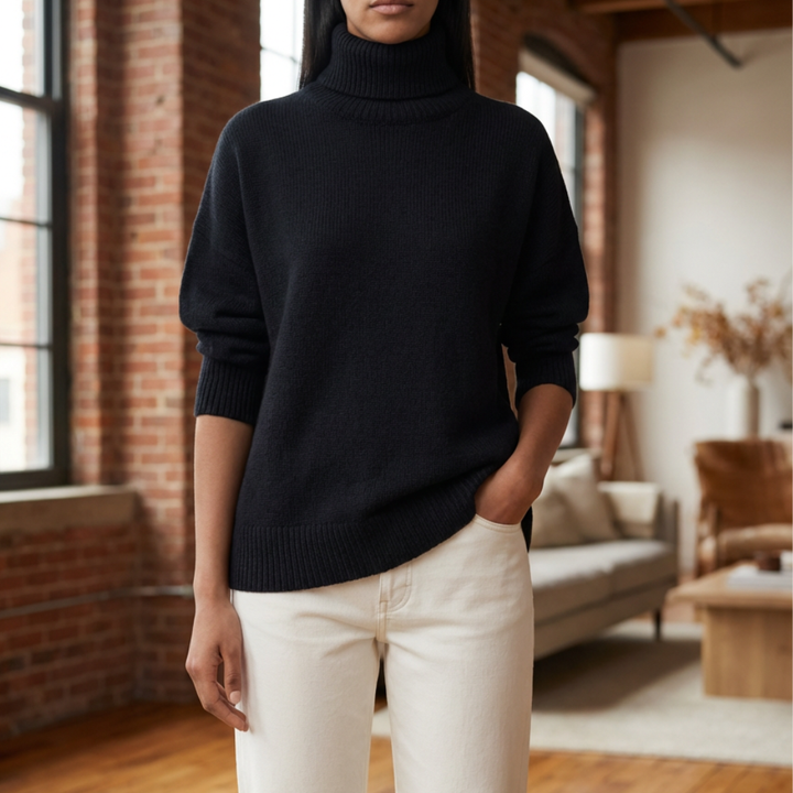 Slim Fit Turtleneck Pullover för Kvinnor