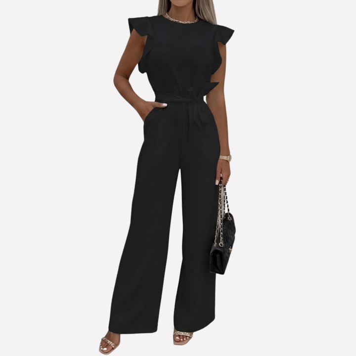 Elegant Jumpsuit med Fladdrande Ärmar