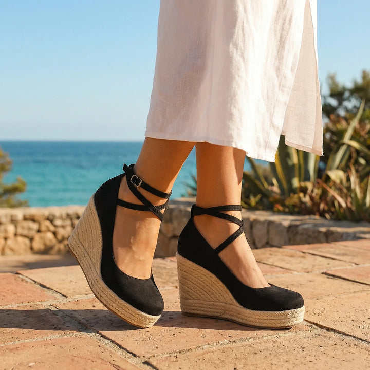 Esparelle - Espadrille Wedge With Ankle Wrap Straps