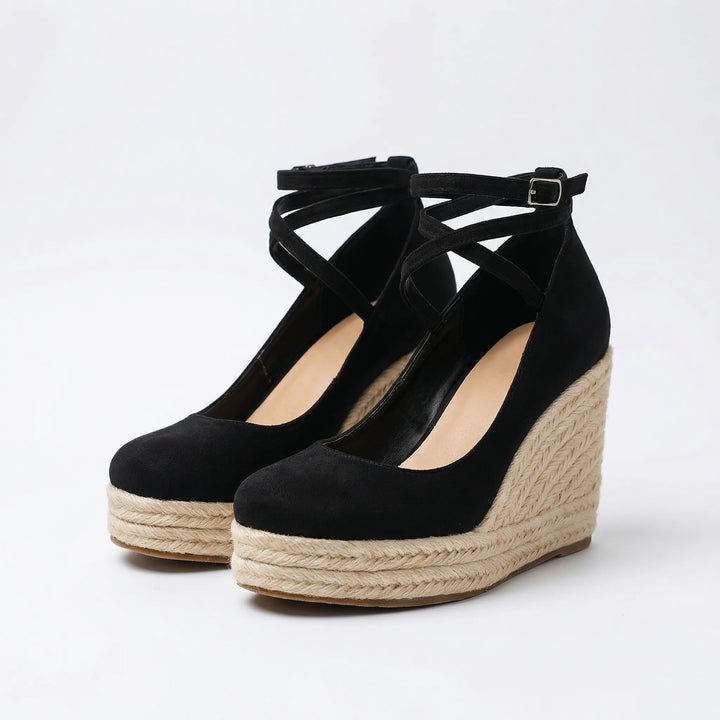 Esparelle - Espadrille Wedge With Ankle Wrap Straps