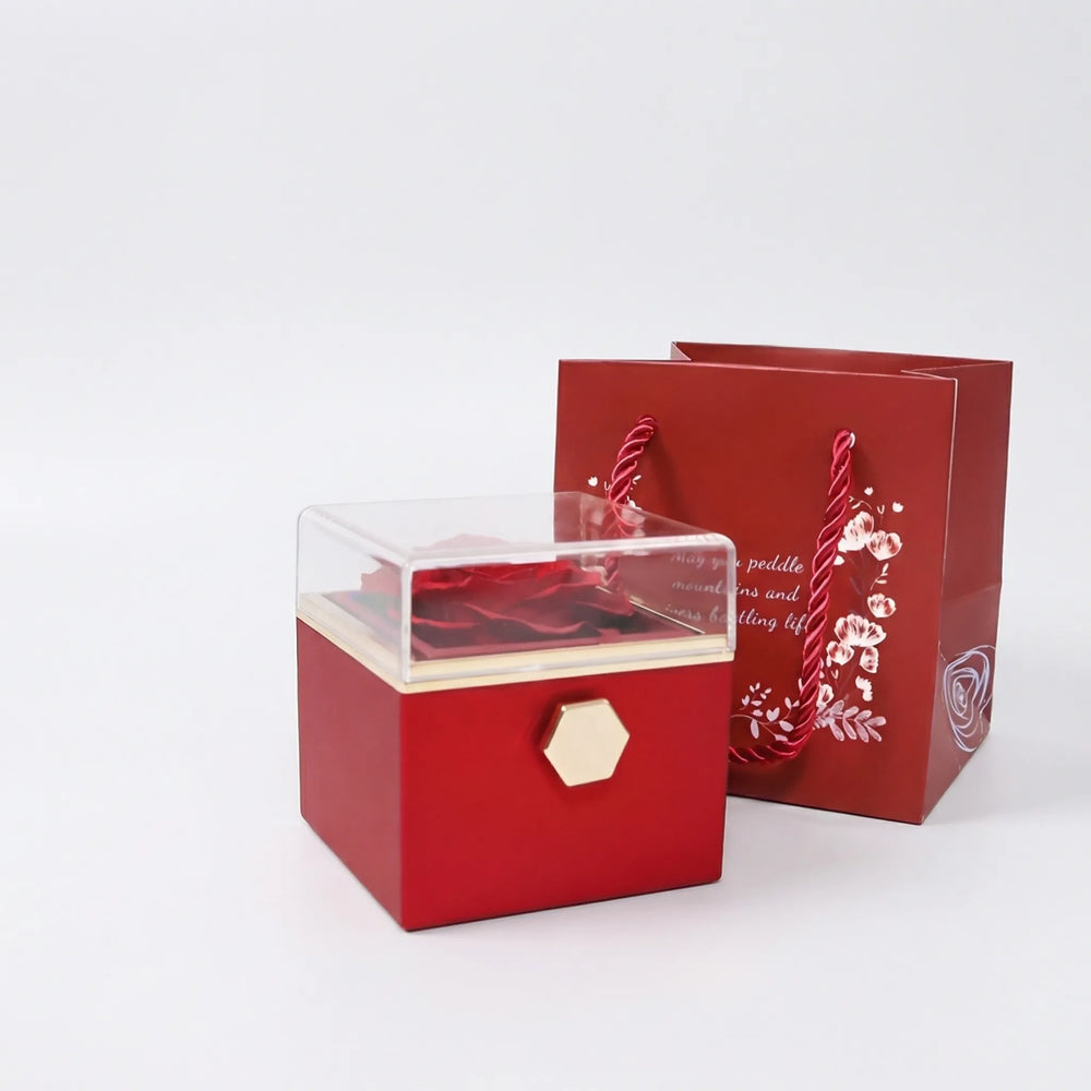 Eterova - Preserved Rose And Engraved Necklace Set