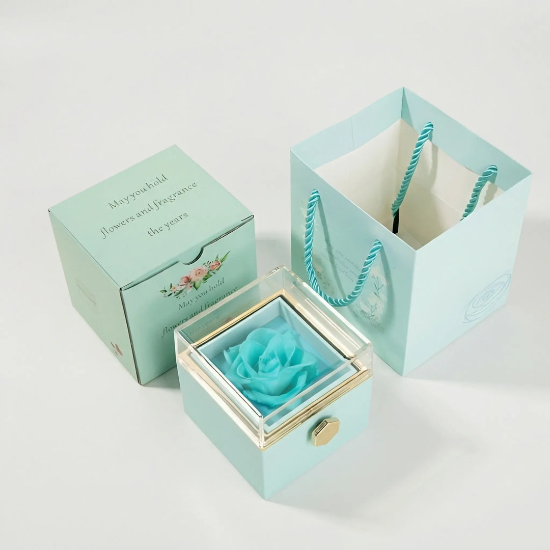 Eterova - Preserved Rose And Engraved Necklace Set