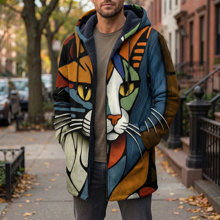 Felixara - Full-Zip Hooded Cardigan With Bold Print