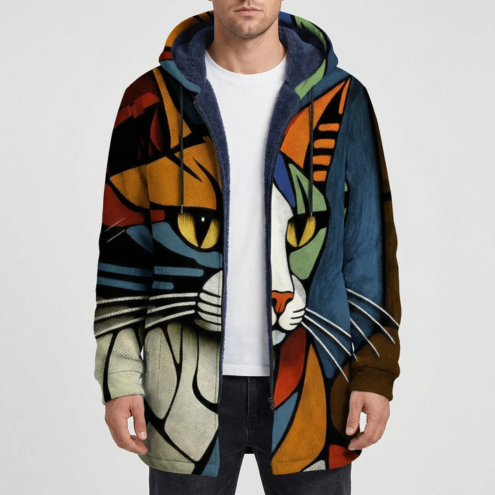 Felixara - Full-Zip Hooded Cardigan With Bold Print