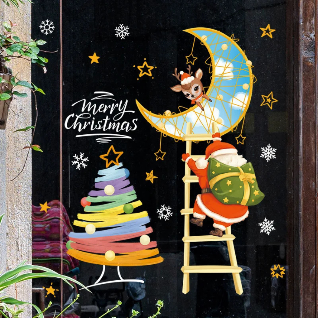 Festivelle - Reusable Festive Window Cling Set