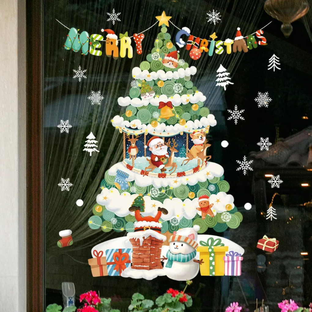 Festivelle - Reusable Festive Window Cling Set