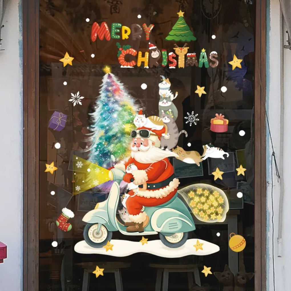 Festivelle - Reusable Festive Window Cling Set