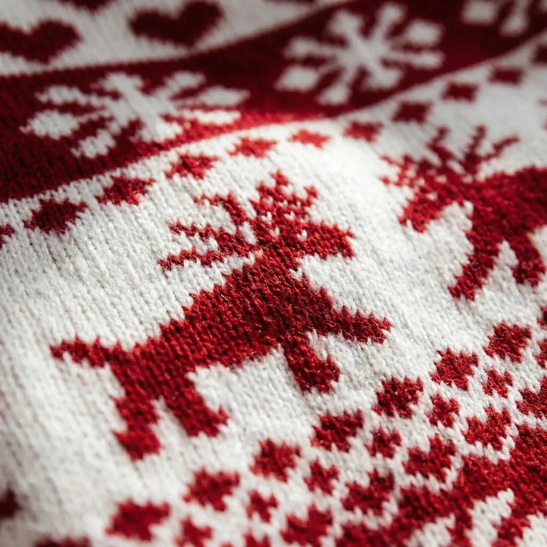 Festivora - Festive Reindeer Print Crew Neck Sweater