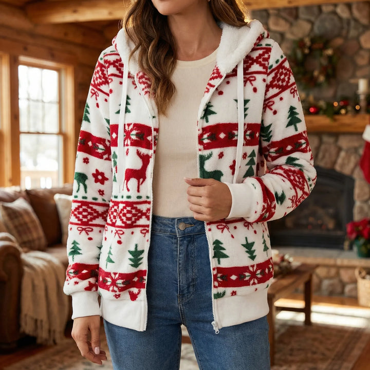 Festivra - Zip-Up Hooded Holiday Jacket