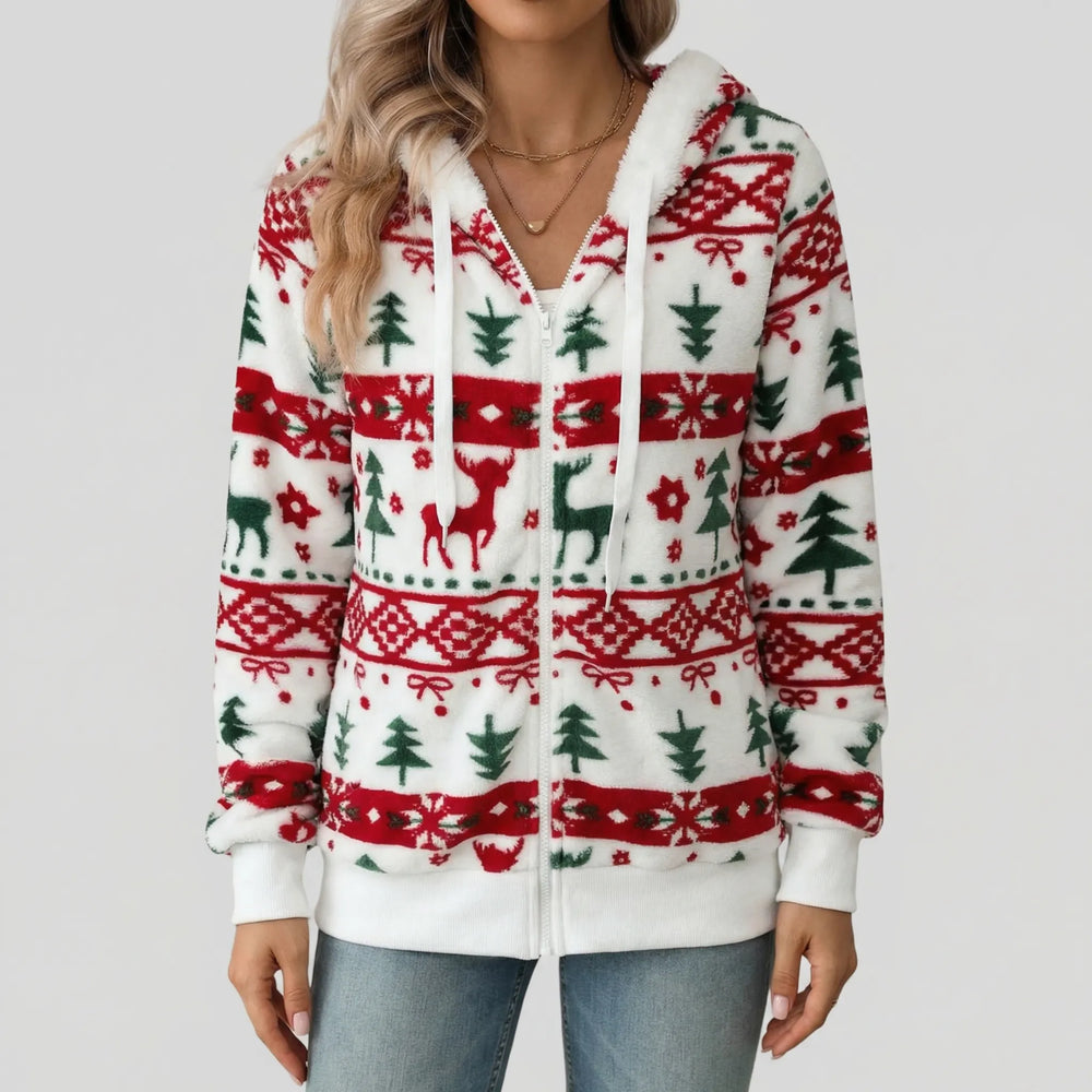 Festivra - Zip-Up Hooded Holiday Jacket