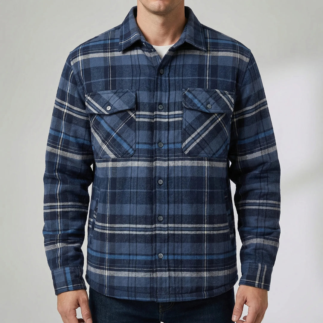 Flandrex - Fleece-Lined Plaid Shirt Jacket For Men