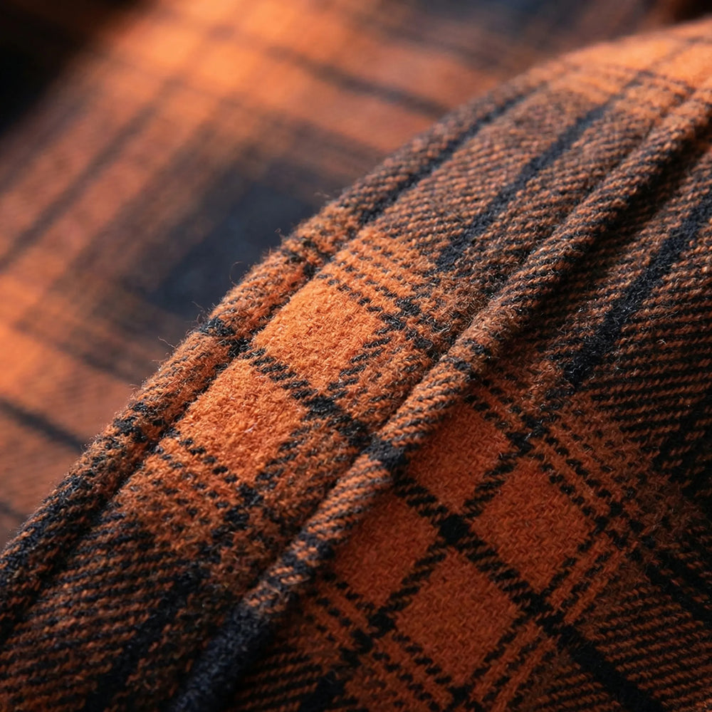 Flandrex - Fleece-Lined Plaid Shirt Jacket For Men