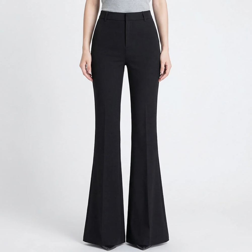 Flarova - High Waist Slim Fit Flared Trousers
