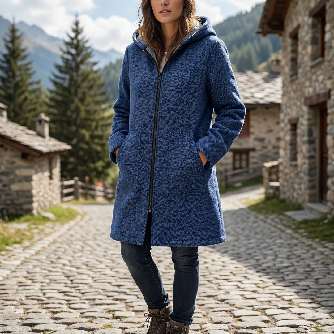 Fleurce - Hooded Full-Zip Fleece-Lined Coat