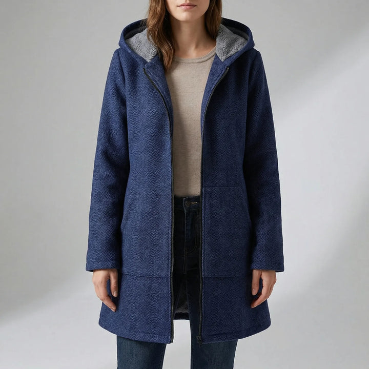 Fleurce - Hooded Full-Zip Fleece-Lined Coat