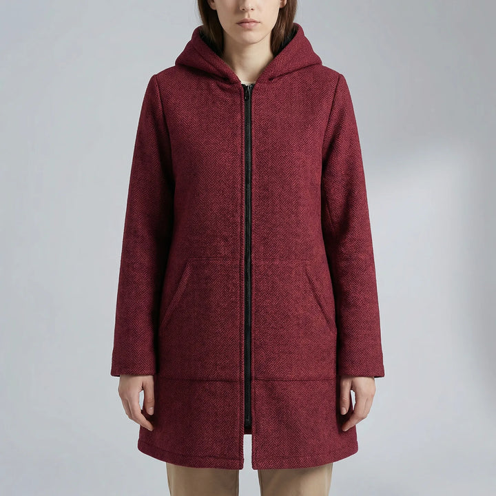 Fleurce - Hooded Full-Zip Fleece-Lined Coat