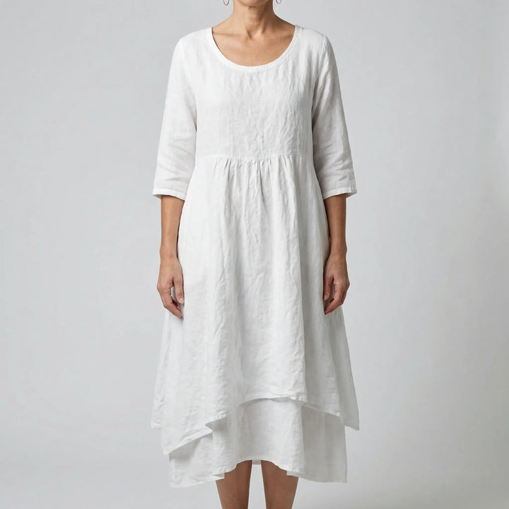 Fleurwyn - Relaxed Waist-Seam Midi Dress