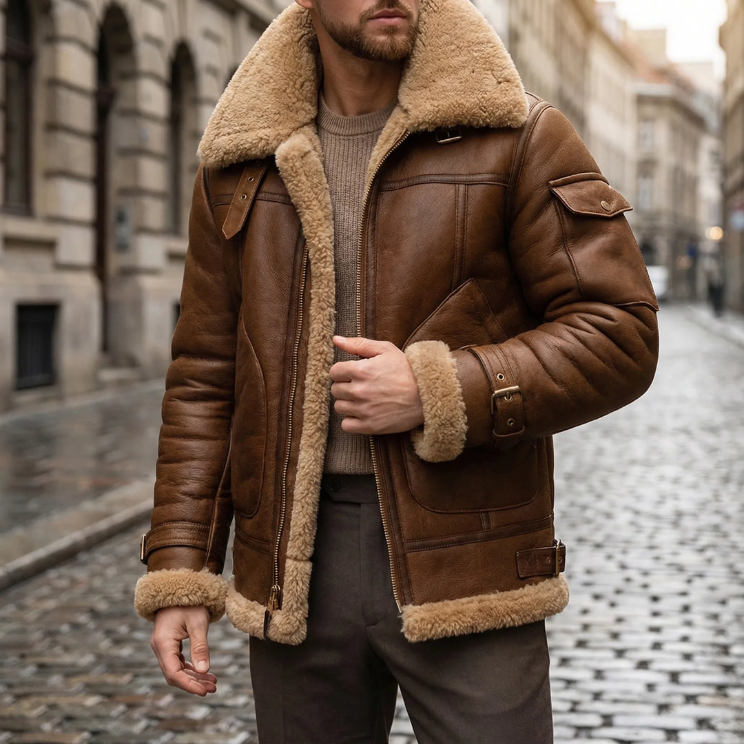 Flighteck - Shearling-Lined Aviator Zip Jacket
