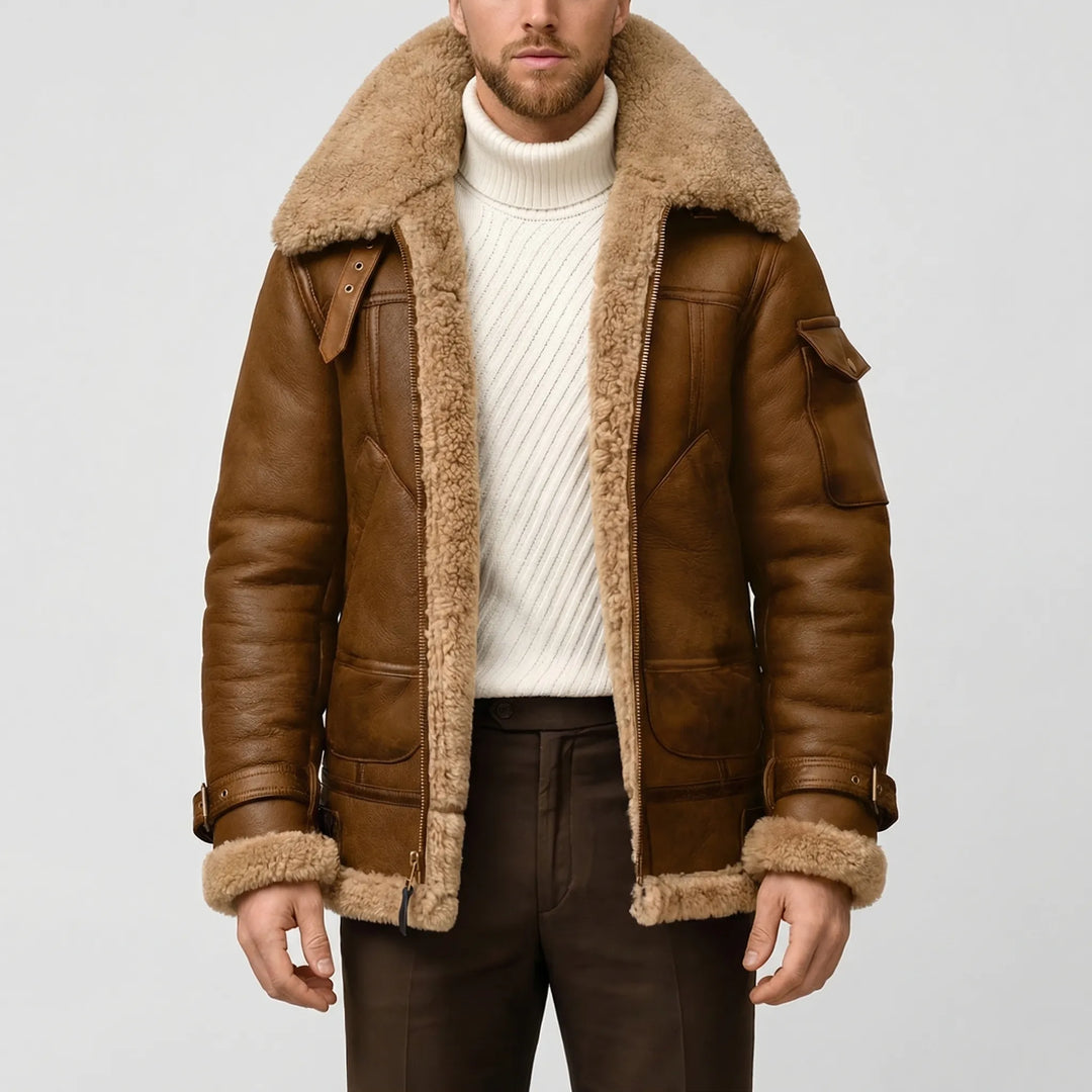 Flighteck - Shearling-Lined Aviator Zip Jacket