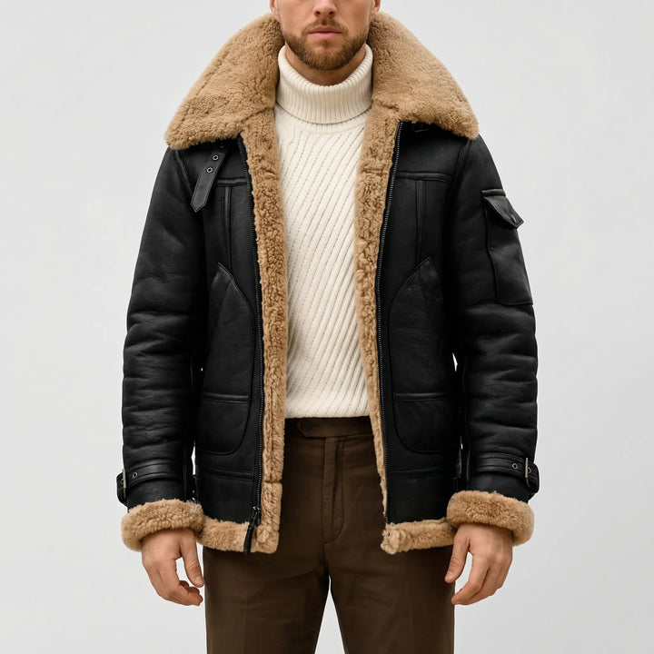 Flighteck - Shearling-Lined Aviator Zip Jacket