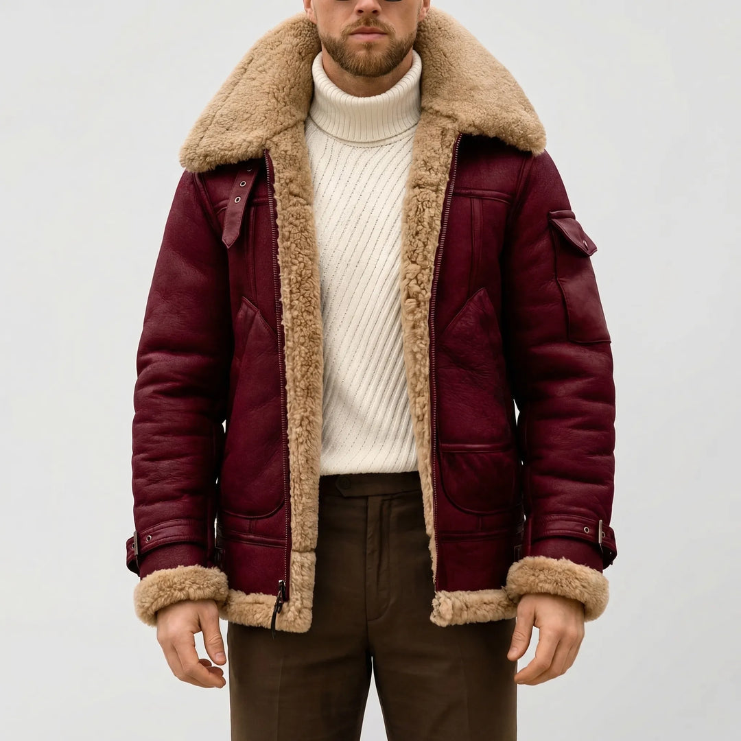 Flighteck - Shearling-Lined Aviator Zip Jacket