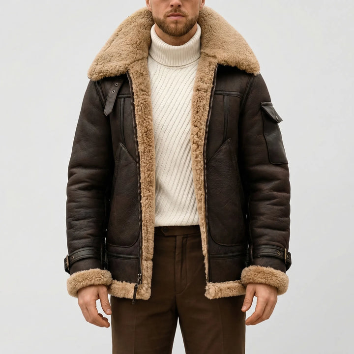 Flighteck - Shearling-Lined Aviator Zip Jacket