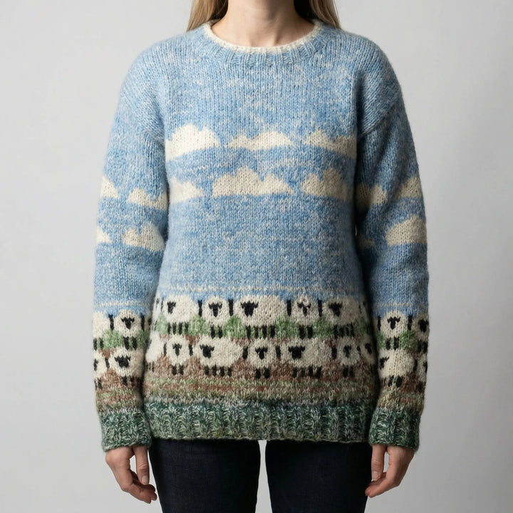 Flocksy - Relaxed Fit Sheep Print Pullover