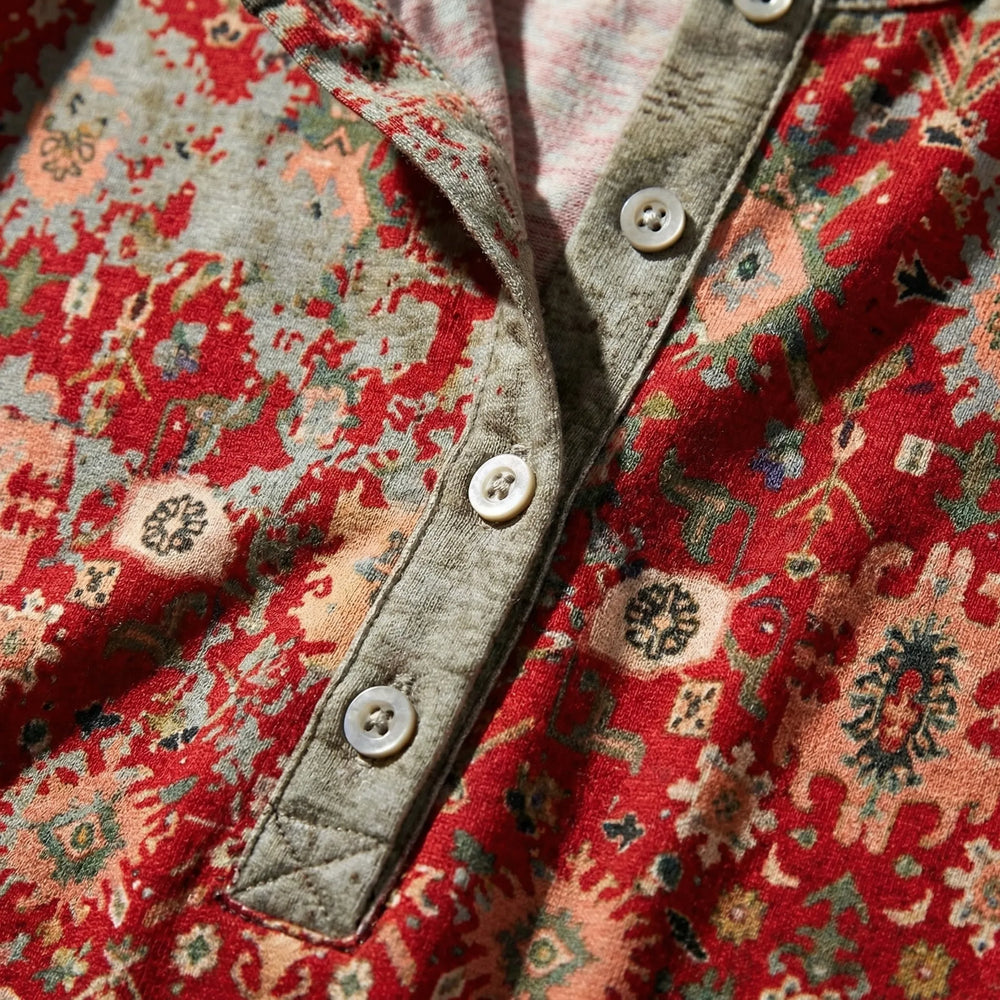 Floraxis - Long Sleeve Printed Boho Top