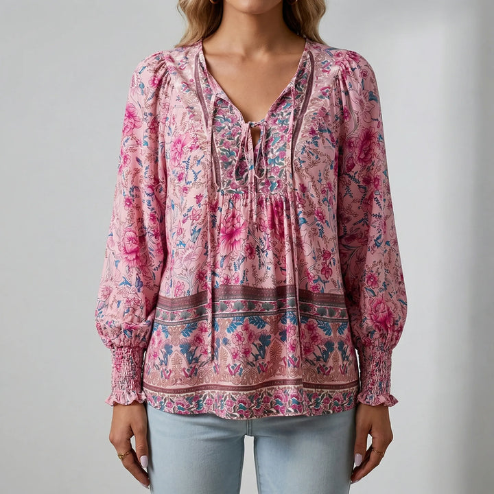 Florindra - Floral Print Boho Blouse