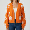 Öppen-fram Blommig Cardigan Tröja för Kvinnor