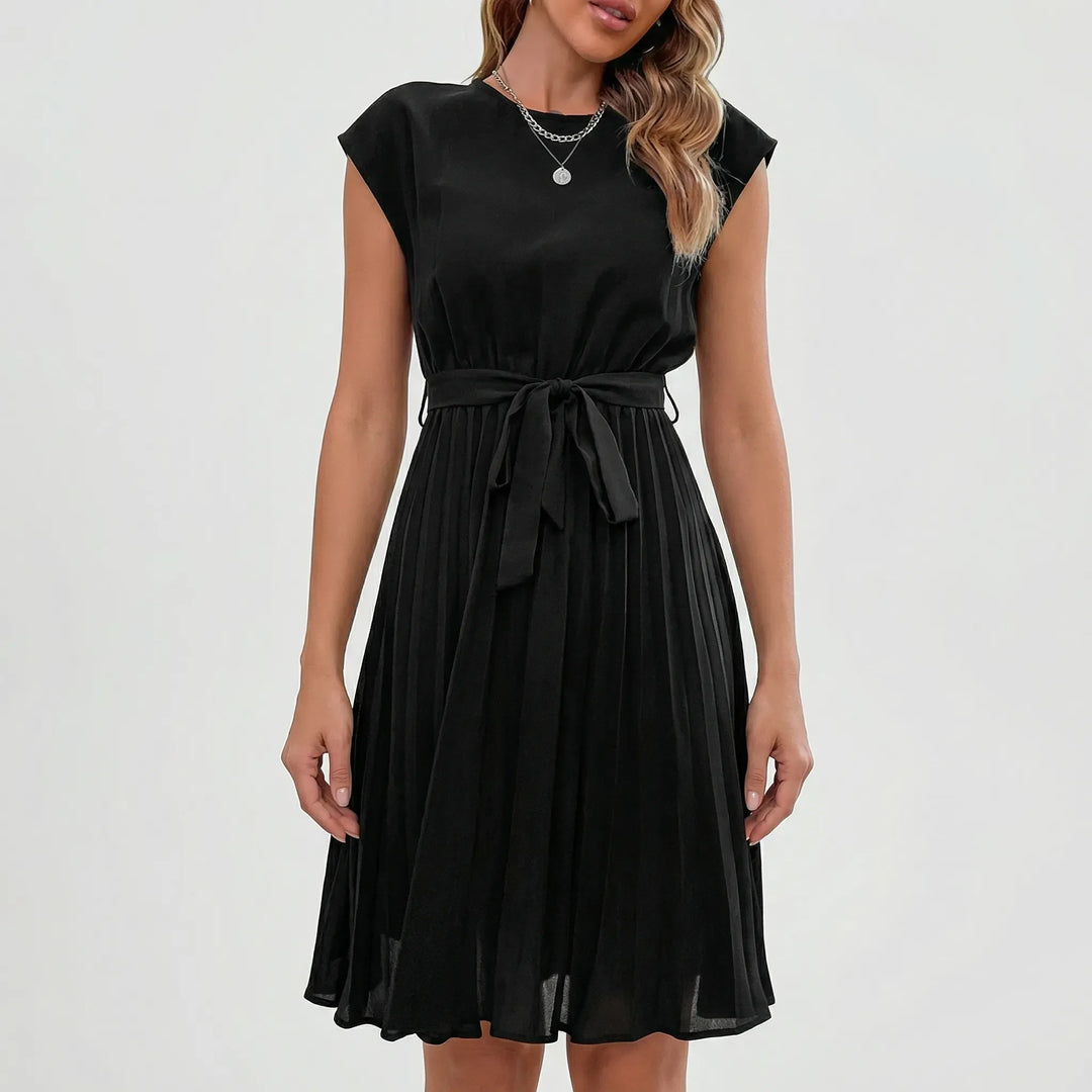Florvene - Short-Sleeve Pleated Midi Dress