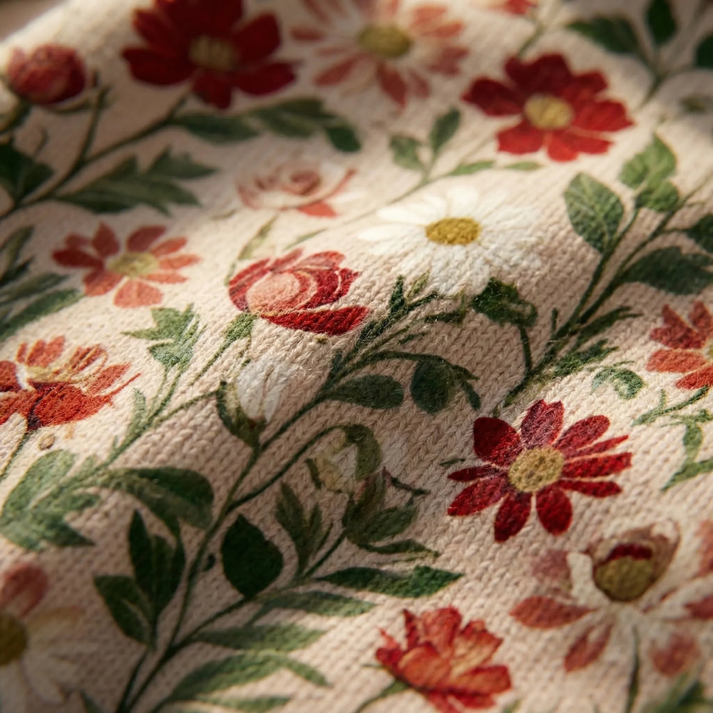 Florwick - Floral Print Turtleneck Pullover Sweater