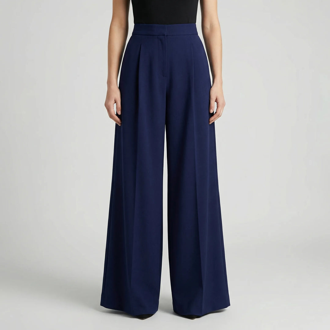 Flowana - High-Waist Flared Wide-Leg Trousers