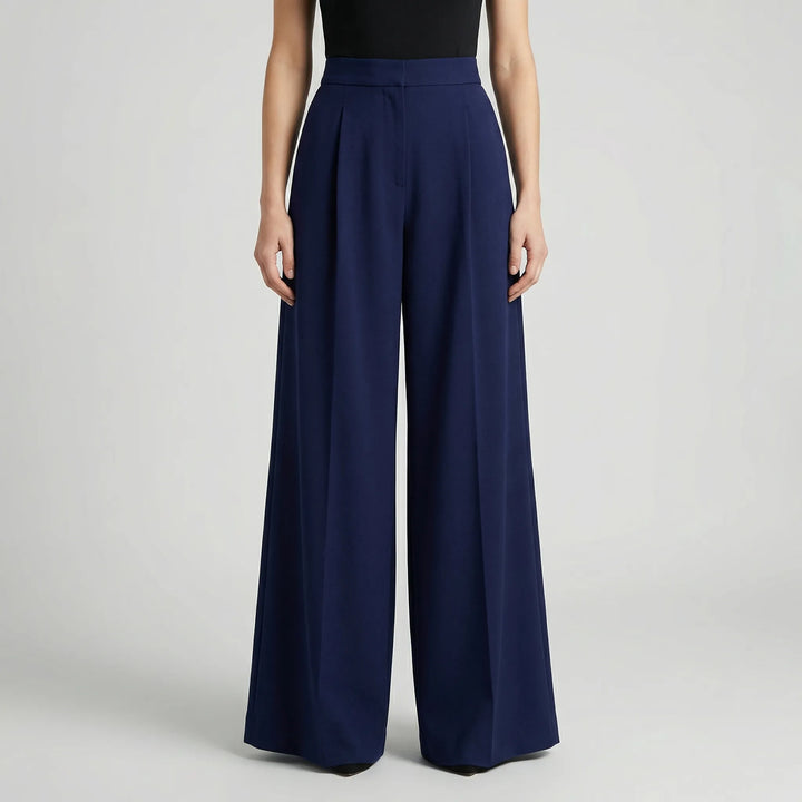 Flowana - High-Waist Flared Wide-Leg Trousers