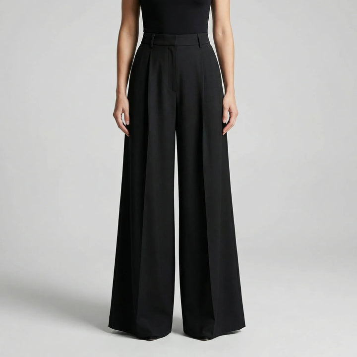 Flowana - High-Waist Flared Wide-Leg Trousers