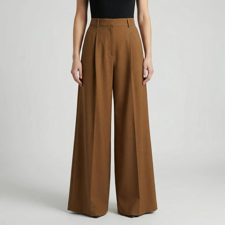 Flowana - High-Waist Flared Wide-Leg Trousers