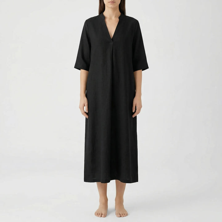 Flownix - V-Neck Relaxed Maxi Dress
