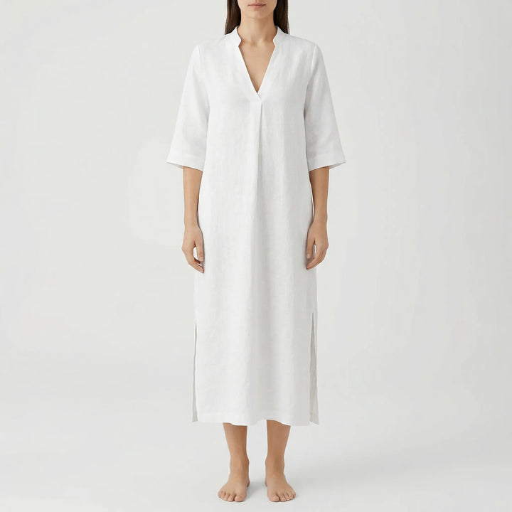 Flownix - V-Neck Relaxed Maxi Dress