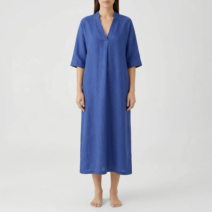 Flownix - V-Neck Relaxed Maxi Dress