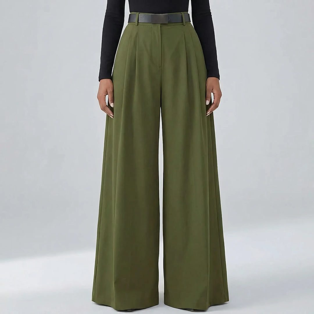 Flowvia - High-Waist Wide-Leg Full-Length Pants