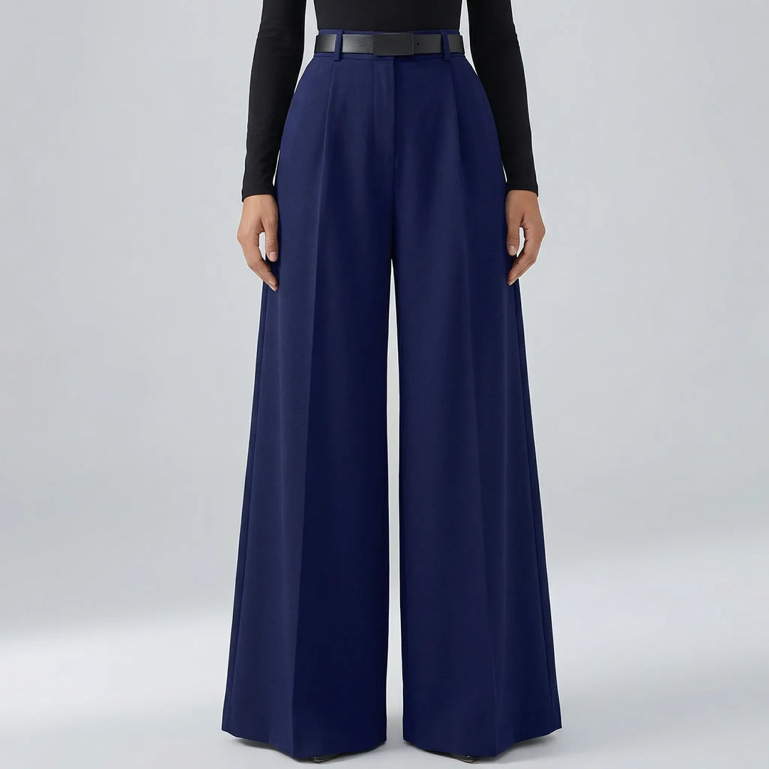 Flowvia - High-Waist Wide-Leg Full-Length Pants