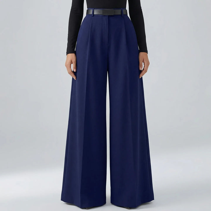 Flowvia - High-Waist Wide-Leg Full-Length Pants