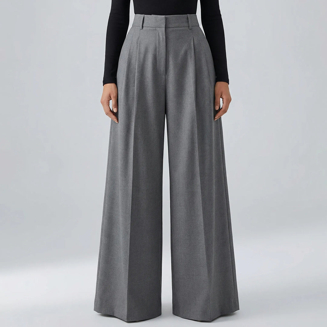 Flowvia - High-Waist Wide-Leg Full-Length Pants