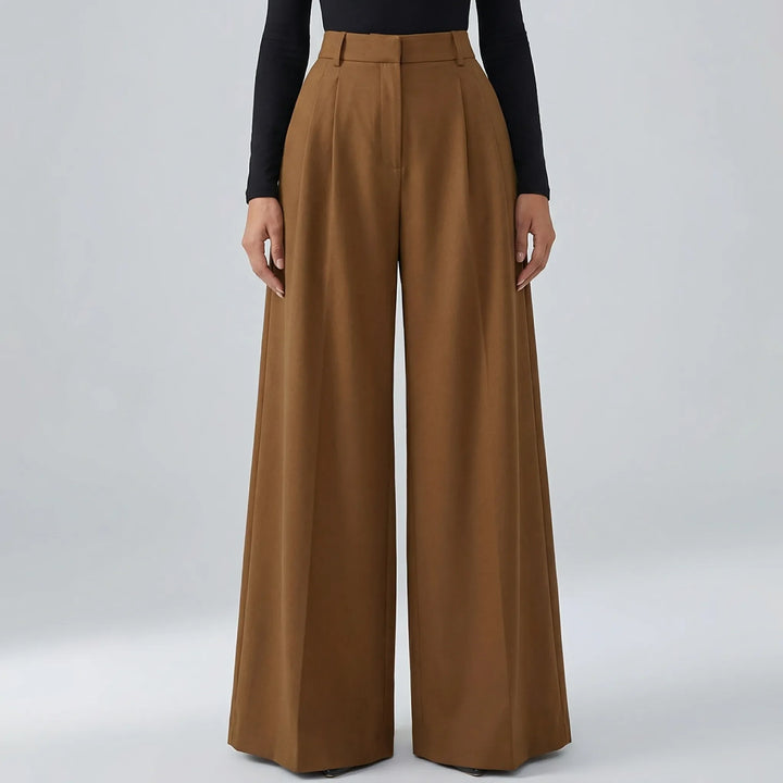 Flowvia - High-Waist Wide-Leg Full-Length Pants