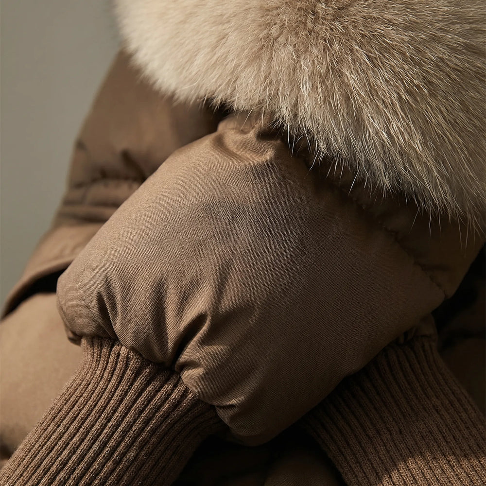 Flurova - Quilted Puffer Jacket With Fur Collar